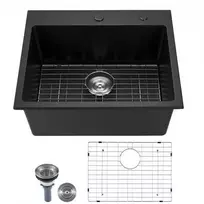 VEVOR 63 cm granito virtuvinė kriauklė vieno dubens