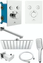 Potinkinė dušo sistema Rubineta THERMO-2F-OLO (SQ) - Chromas