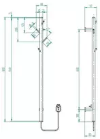 Elektrinis rankšluosčių džiovintuvas Instal Projekt Tubi, 850x88 mm, TUBIE-85C31, juodas matinis