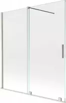 Vonios sienelė Mexen Velar, 150 x 150 cm, Brushed nickel/Transparent