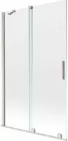 Vonios sienelė Mexen Velar, 110 x 150 cm, Brushed nickel/Transparent