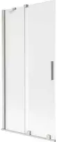 Vonios sienelė Mexen Velar, 90 x 150 cm, Brushed nickel/matinis stiklas