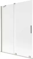 Vonios sienelė Mexen Velar, 130 x 150 cm, Brushed nickel/matinis stiklas