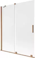 Vonios sienelė Mexen Velar, 140 x 150 cm, Brushed copper/matinis stiklas