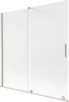 Vonios sienelė Mexen Velar, 160 x 150 cm, Brushed nickel/matinis stiklas