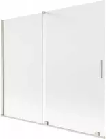 Vonios sienelė Mexen Velar, 180 x 150 cm, Brushed nickel/matinis stiklas