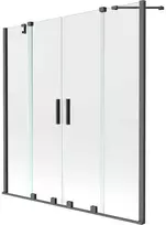 Vonios sienelė Mexen Velar Duo, 160 x 150 cm, Gun metal/Transparent