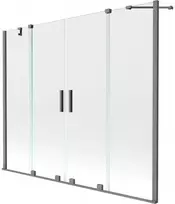 Vonios sienelė Mexen Velar Duo, 180 x 150 cm, Gun metal/Transparent