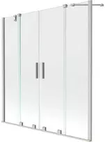 Vonios sienelė Mexen Velar Duo, 140 x 150 cm, Brushed nickel/Transparent