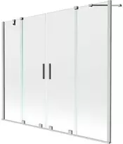 Vonios sienelė Mexen Velar Duo, 190 x 150 cm, Brushed nickel/Transparent