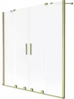 Vonios sienelė Mexen Velar Duo, 150 x 150 cm, Brushed auksinis/matinis stiklas