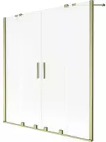 Vonios sienelė Mexen Velar Duo, 160 x 150 cm, Brushed auksinis/matinis stiklas