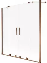 Vonios sienelė Mexen Velar Duo, 150 x 150 cm, Rose auksinis/matinis stiklas