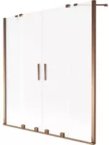 Vonios sienelė Mexen Velar Duo, 160 x 150 cm, Rose auksinis/matinis stiklas