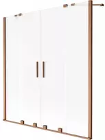 Vonios sienelė Mexen Velar Duo, 140 x 150 cm, Brushed copper/matinis stiklas