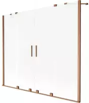 Vonios sienelė Mexen Velar Duo, 180 x 150 cm, Brushed copper/matinis stiklas