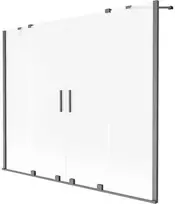 Vonios sienelė Mexen Velar Duo, 200 x 150 cm, Brushed gun pilka/matinis stiklas