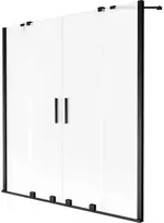 Vonios sienelė Mexen Velar Duo, 140 x 150 cm, Juodas/matinis stiklas