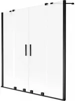 Vonios sienelė Mexen Velar Duo, 150 x 150 cm, Juodas/matinis stiklas
