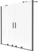 Vonios sienelė Mexen Velar Duo, 150 x 150 cm, Gun metal/matinis stiklas