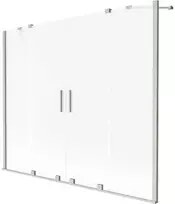 Vonios sienelė Mexen Velar Duo, 190 x 150 cm, Brushed nickel/matinis stiklas