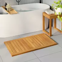 Badematte Paprastas Ruda 100 x 55 cm Kietos akacijos mediena