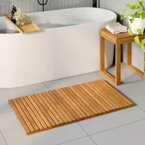 Badematte Paprastas Ruda 100 x 55 cm Kietos akacijos mediena