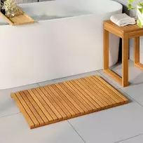 Badematte Paprastas Ruda 80 x 50 cm Kietos akacijos mediena