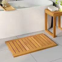 Badematte Paprastas Ruda 80 x 50 cm Kietos akacijos mediena