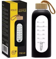 Gertuvė 4Fizjo Stiklinis vandens butelis 750 ml, juodas
