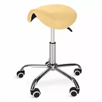 4Fizjo Smėlio spalvos masažo kėdė, balno kėdė terapijai, reguliuojamo aukščio medicininė kėdė, patogi terapijos kėdė, ergonomiška procedūrinė kėdė