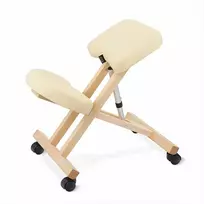 4Fizjo Smėlio spalvos klūpima kėdė, namų biurui, ergonominė laikysenos atrama, reguliuojamo aukščio klūpima kėdė, patogi darbo kėdė