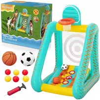Bestway 3 viename sodo žaidimas krepšinis + futbolas + vartai 127x109x178cm 52813