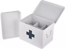 Relaxdays Medicininė dėžutė, metalinė, pilka, laikymui