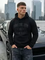 Juodas džemperis su gobtuvu Brooklyn