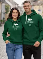 Tamsiai žali džemperiai su gobtuvu Just do it (baltas)