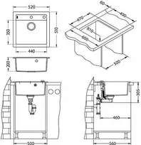 Granitinė plautuvė Alveus Formic 20-11 (balta) +vent+sif