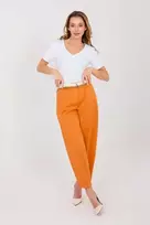 Moteriškos kelnės su diržu oranžinės spalvos