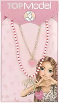 Top Model TOPModel - Double Layer Necklace LEOHEART - Gold, Rožinė, Baltas, Raudona - 46.5 cm + 5 cm