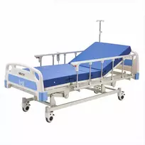 Elektrinė medicininė lova su čiužiniu, reguliuojamas aukštis, atlošas ir kojos, 127mm ratukai, 250kg apkrova, skirta ligoninės ir namų priežiūrai