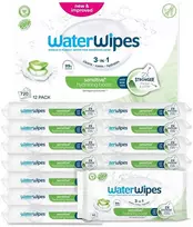 WATER WIPES „Sensitive+ Moisturizing Injection“ raminamosios servetėlės su alaviju, 12 x 60 vnt.