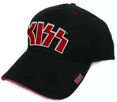 Rock Kepurė Kiss Raudona on Baltas Logo