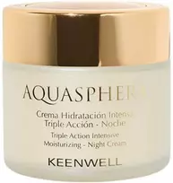KEENWELL AQUASPHERA Trejopo poveikio intensyviai drėkinantis naktinis kremas, 80 ml