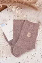 Kojinės su vilna tamsiai smėlio spalvos Bear – šilumai ir jaukumui kasdien.