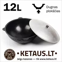 Namangan Užbekiškas išdegintas poliruotas kazanas 12L | plokščias dugnas su dangčiu
