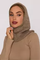 Kepurė Ruda moteriška megzta balaklava Moe