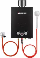 Camplux dujinis vandens šildytuvas 6 l/min, 12 kW, su apsauga nuo lietaus, juodas, BW158BC