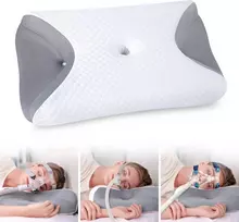 HOMCA ortopedinė CPAP pagalvė šoniniam miegui, 65 × 40 × 9/11 cm, atminties putų, pilka, PL08