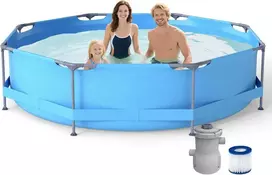 COSTWAY lauko baseinas su filtruojančia pompa, apvalus, 300 × 300 cm, 4383 l, ZB34702DE