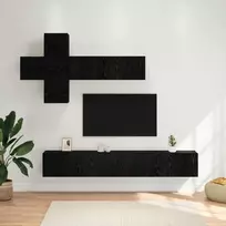 TV staliukas TV spintelių komplektas 7 pcs Juodojo ąžuolo Apdirbta mediena